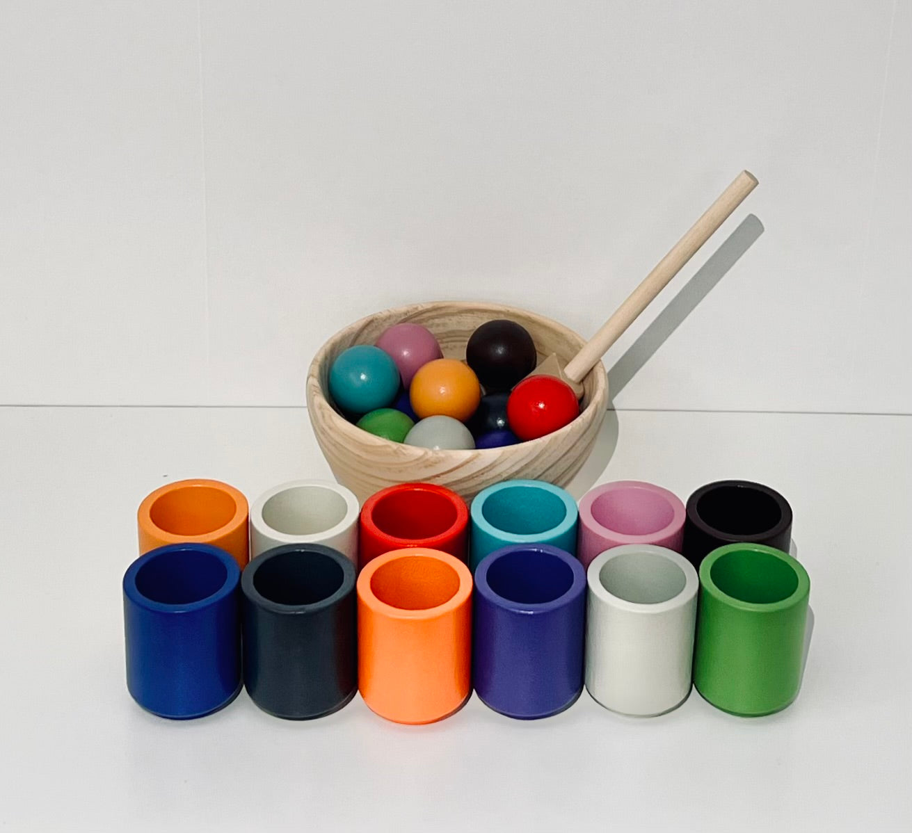 Montessori Balls in Cups Wooden Toy