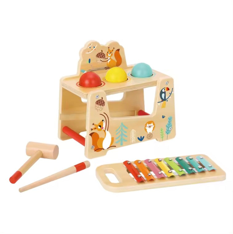 Wooden Tap and Pound xylophone musical bench