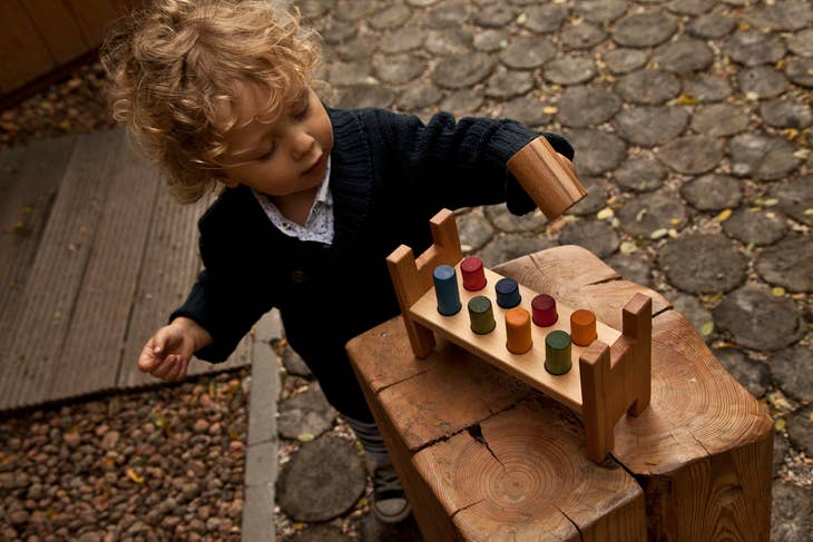 Pound-A-Peg Montessori Toy Rainbow