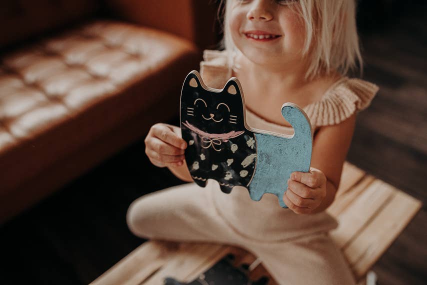 Cat | Animal shaped chalk board / with chalk